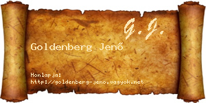Goldenberg Jenő névjegykártya