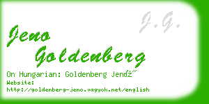 jeno goldenberg business card